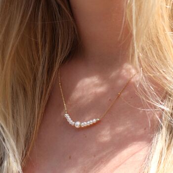 Personalised Silver Or 18ct Gold Plated Pearl Necklace, 2 of 5
