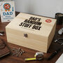 Personalised Dad's Random Stuff Box Pine Memory Box, thumbnail 1 of 12