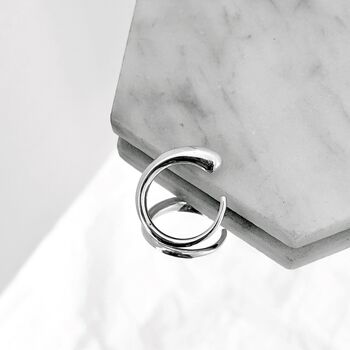 Tapered Spike Sterling Silver Open Graduated Ring, 2 of 7