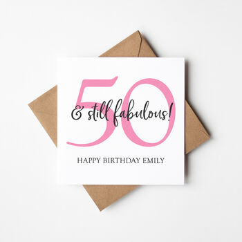 50th Birthday Card Choose Colour And Text, 4 of 5