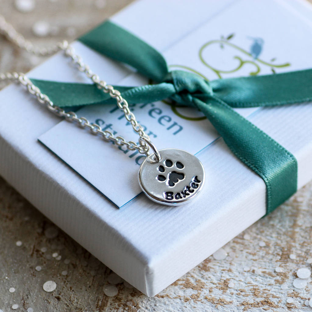 Personalised Paw Print Necklace By Green River Studio ...