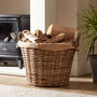 Rattan Log Basket With Hessian Lining, thumbnail 1 of 5