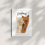 Adorable Alpaca Valentine’s Day Card For Husband, thumbnail 2 of 3