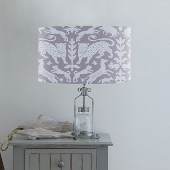 Beasts Grey On Grey Lampshade, 4 of 4