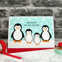 'Penguins' Personalised Family Christmas Card, thumbnail 1 of 4