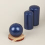 G Decor Grace Blue Metallic Shine Pillar Candles, thumbnail 2 of 6