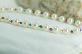 Large Pearls And Gemstone Necklace. Free UK Delivery, 2 of 5