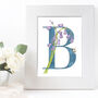 B Is For Bluebells Initial Print, Personalised, thumbnail 1 of 5