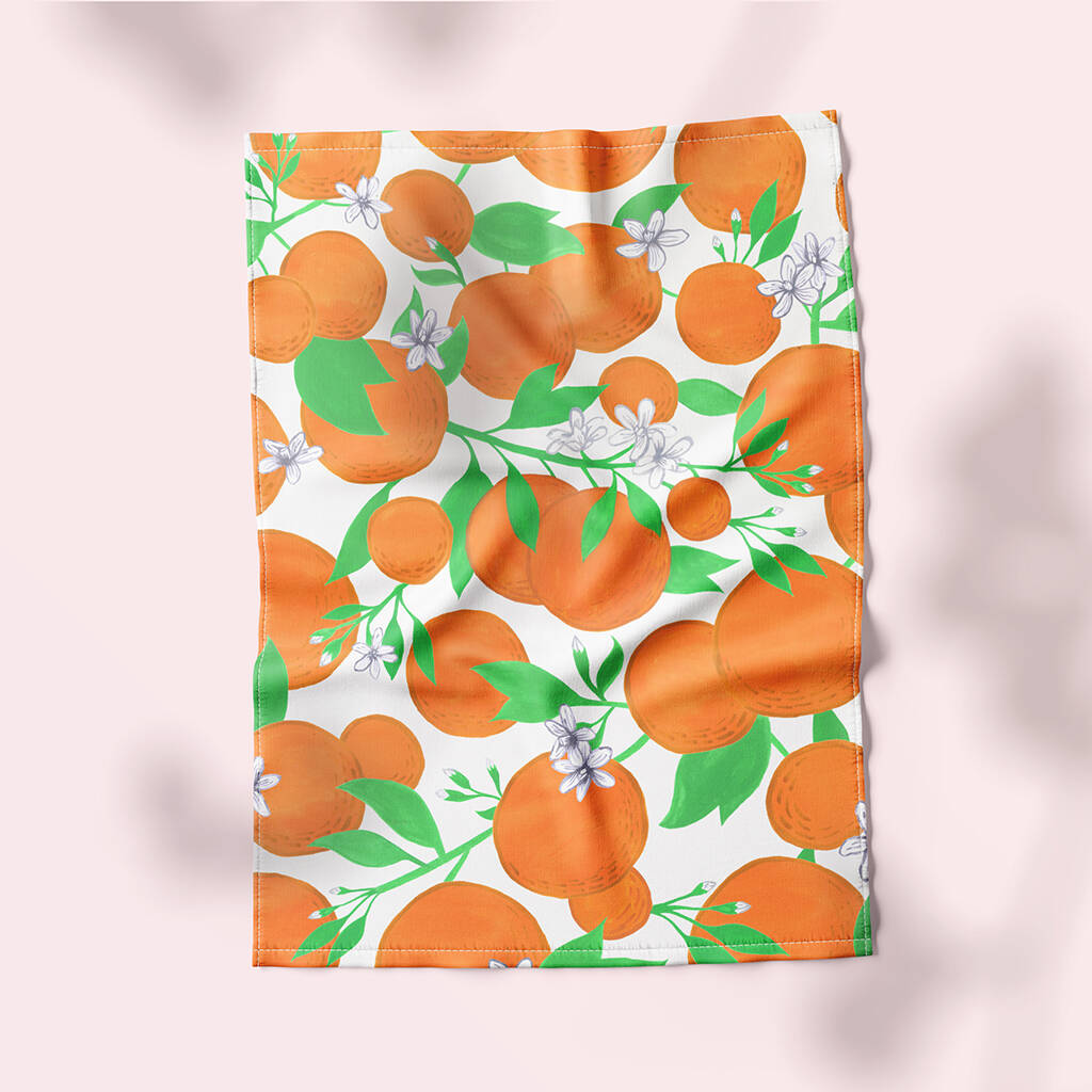 Cotton Oranges Tea Towel, 1 of 7