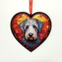 Bedlington Terrier Stained Glass Effect Heart Suncatcher, thumbnail 6 of 6