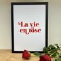 'La Vie En Rose' French Typography Print, thumbnail 2 of 7