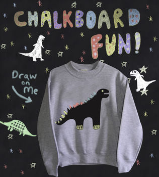 Childs Dinosaur Chalkboard Sweatshirt, 2 of 5
