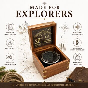 Personalised Heritage Gimbal Compass For Graduation Gift, 9 of 12