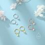 Sterling Silver Star Dangle Huggie Hoop Earrings, thumbnail 4 of 11
