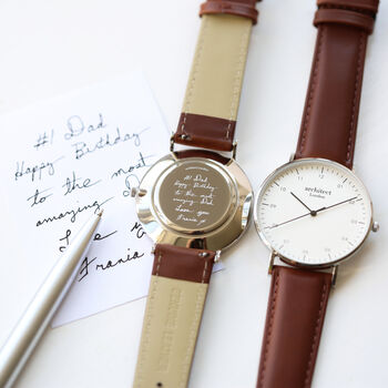 Men's Watch Engraved With Your Actual Handwriting, 2 of 5