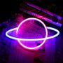 Jupiter Shaped Planet LED Neon Night Light, thumbnail 1 of 7