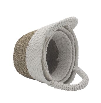 Seagrass Basket Set Natural And White, 5 of 5