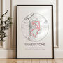 Silverstone F1 Print, Formula One Track Circuit Poster, thumbnail 1 of 3