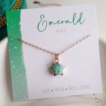 Emerald Star May Birthstone Necklace, 2 of 11