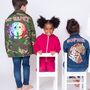 Personalised Kids Denim Jacket With Sequin Leopard, thumbnail 8 of 8