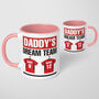 Daddys Dream Team Football Mug Dad Gift Fathers Day, thumbnail 7 of 10