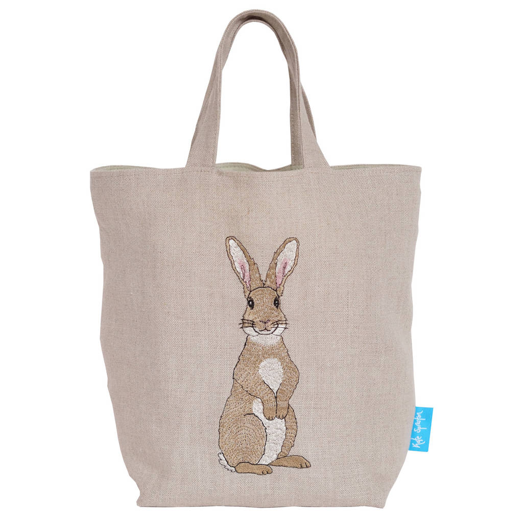 Embroidered Rabbit Easter Egg Hunting Bag By Kate Sproston Design ...