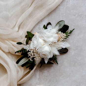 Bronte Dried Flower Eucalyptus Wedding Bridal Hair Clip, 2 of 2