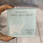 Personalised Blue Elephant Baby Acrylic Block Keepsake, thumbnail 2 of 6