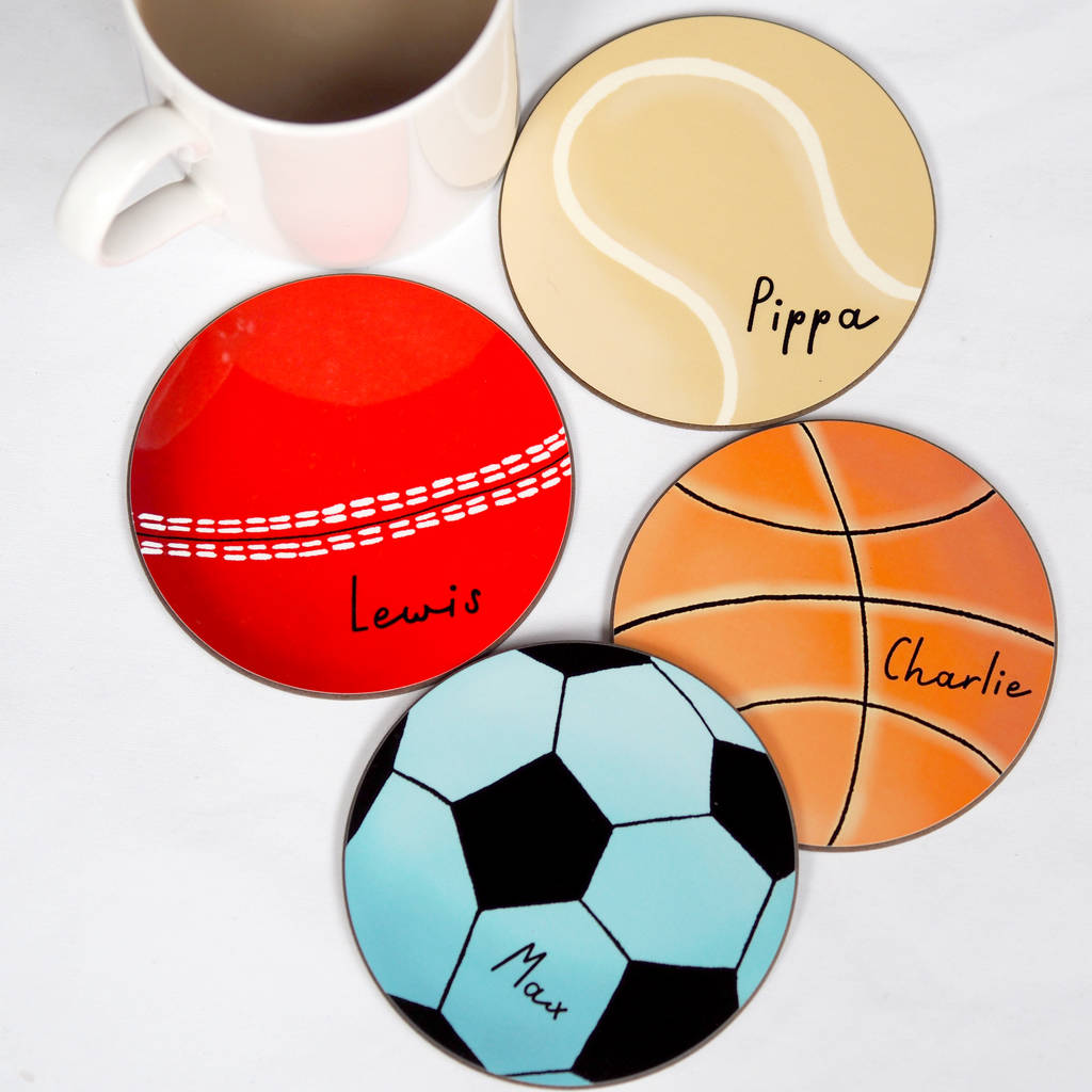 Sports Balls Personalised Coaster, 1 of 3