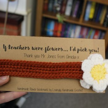 Personalised Thank You Teacher Flower Bookmark, 5 of 6