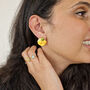 Peridot August Birthstone Stud Gold Plated Earrings, thumbnail 4 of 7