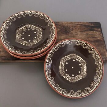Troyan Ceramic Side Plate In Coffee Colour, 3 of 8
