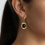 Enso Black Onyx And Molten Gold Drop Huggies, thumbnail 4 of 5
