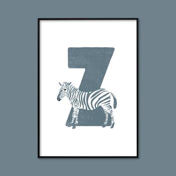 Z For Zebra Children's Initial Print, 3 of 3