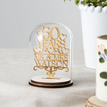 50th Gold Anniversary Personalised Keepsake Dome, 4 of 4
