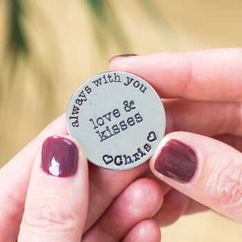 Always With You Love And Kisses Personalised Token, 4 of 8