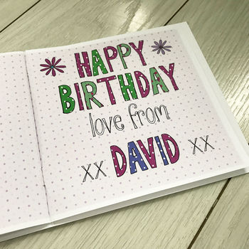 Personalised Wife Birthday Book Card, 5 of 6