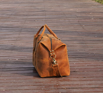 Genuine Leather Holdall Large, 4 of 12