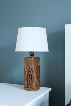 Personalised Wooden Engraved Lamp Stand, 6 of 12