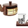 Wooden Tea Coaster With Stand Kettle Shape, thumbnail 8 of 10