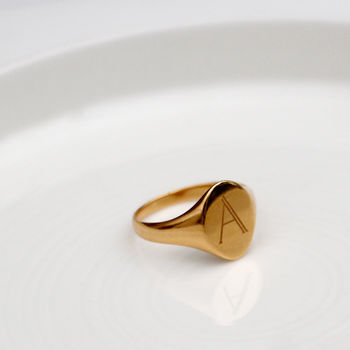 Alphabet Initial Personalised Silver Signet Ring, 5 of 8