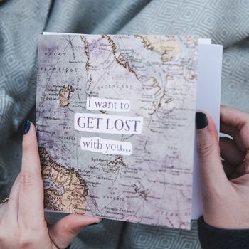 'Get Lost With You' Wanderlust Anniversary Card, 2 of 2