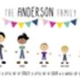Personalised Family Stick People Print, thumbnail 1 of 12