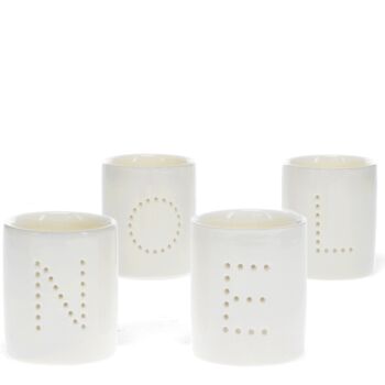 Set Of Four Noel Ceramic Tealight Holders, 2 of 2