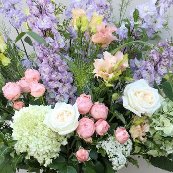 'Gorgeous Blooms' Lilac And Peach Fresh Flower Bouquet, 2 of 5