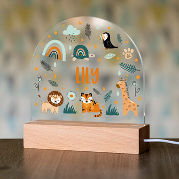 Personalised Safari Animals Night Light For Children, 2 of 7