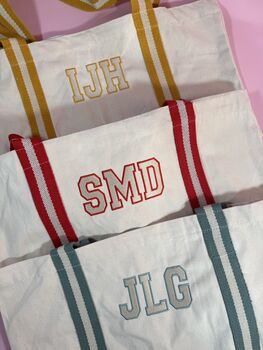 Embroidered Monogram Tote Bag, 2 of 4