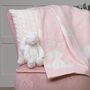 Personalised Pink Bashful Blanket And Bunny Baby Set, thumbnail 4 of 7