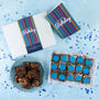 'Happy Birthday Stripes' Indulgent Brownie Gift Box, thumbnail 1 of 2
