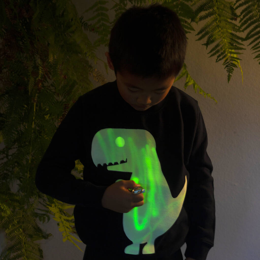 Dinosaur T Rex Glow In The Dark Interactive Tshirt, 1 of 7